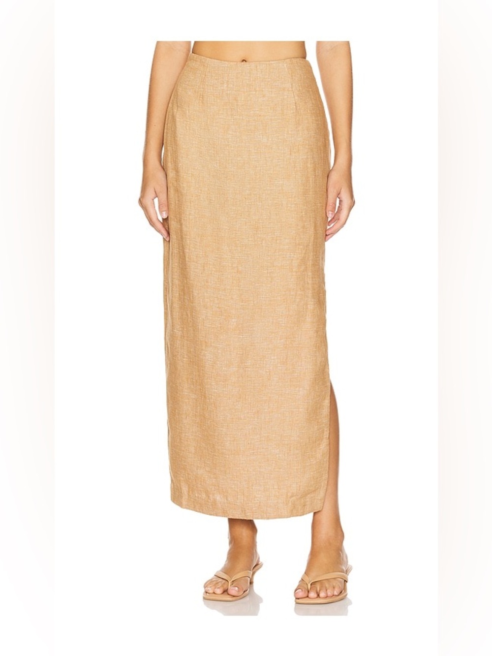 POSSE 100% Linen Nancy Pencil Skirt in Walnut Size XXS VGUC - Picture 2 of 8